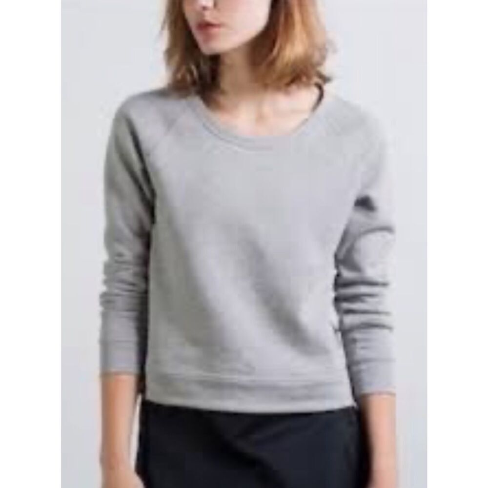 Everlane Heather Gray Crewneck Sweatshirt wide neck small